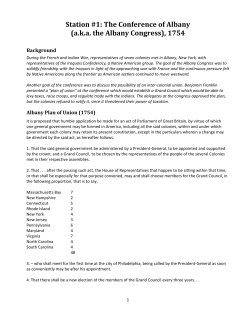 Station #1: The Conference of Albany