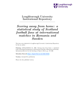a statistical study of Scotland football fans at international matches in