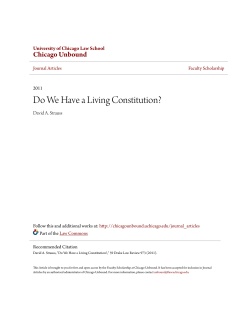Do We Have a Living Constitution? - Chicago Unbound