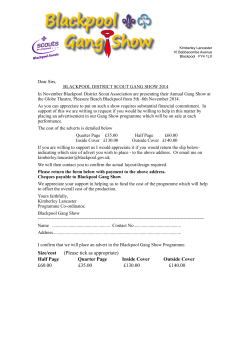 Gang Show advert Letter prices