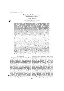 Viviparity: The Maternal-Fetal Relationship in Fishes casions cannot
