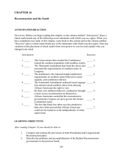 CHAPTER 16 Reconstruction and the South