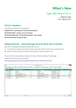 Sage UBS version 9.9.3.3 Release Notes