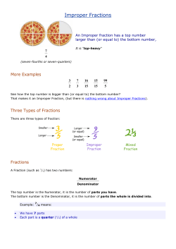 Improper Fractions