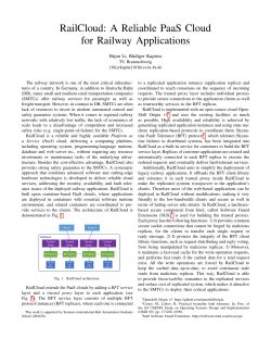 RailCloud: A Reliable PaaS Cloud for Railway Applications