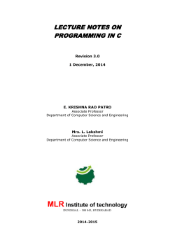 lecture notes on programming in c