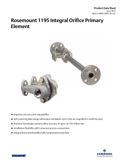 Rosemount 1195 Integral Orifice Primary Element