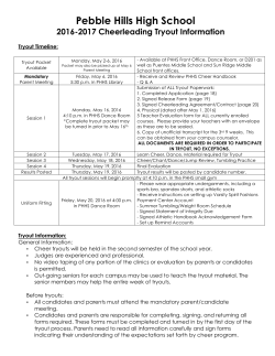 2016-2017 Cheerleading Tryout Information