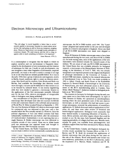 Electron Microscopy and Ultrarnicrotomy
