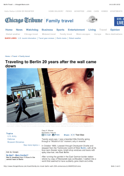 Berlin Travel -- chicagotribune.com