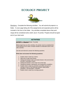 ECOLOGY PROJECT