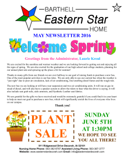 May 2016 - Barthell Eastern Star Home