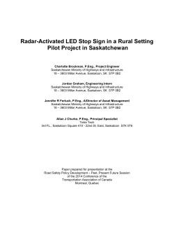 Radar-Activated LED Stop Sign in a Rural Setting Pilot Project in