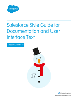Salesforce Style Guide for Documentation and