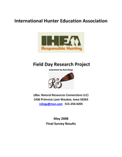 International Hunter Education Association Field Day Research