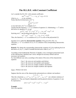 The HLDE with Constant Coefficient