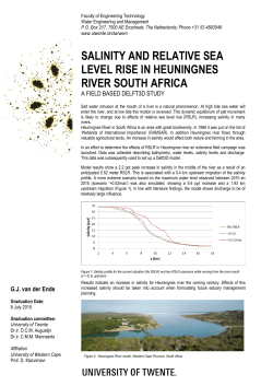 salinity and relative sea level rise in heuningnes river south africa