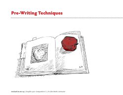 Pre-Writing Techniques - David