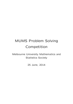 MUMS Problem Solving Competition