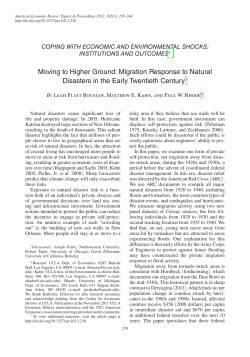 Moving to Higher Ground: Migration Response to Natural Disasters