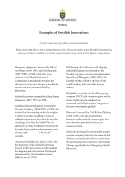 Examples of Swedish Innovations