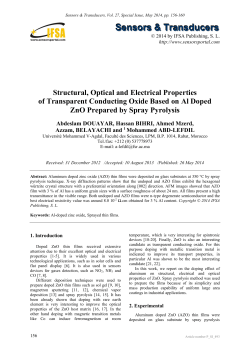Structural, Optical and Electrical Properties of Transparent
