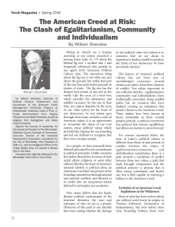The American Creed at Risk: The Clash of Egalitarianism