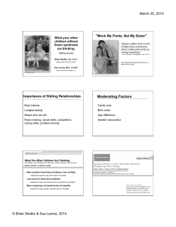 Moderating Factors - Down Syndrome Parents Group of WNY