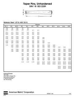 Taper Pins, Unhardened