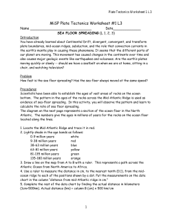 MiSP Plate Tectonics Worksheet #1 L3