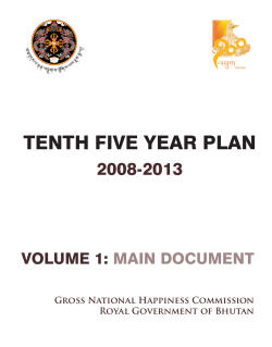 tenth five year plan - Gross National Happiness Commission