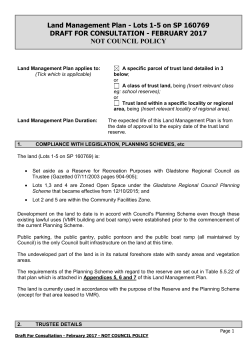 Land Management Plan - Gladstone Regional Council