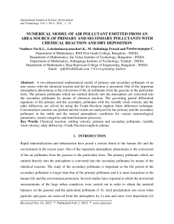 numerical model of air pollutant emitted from an area source of