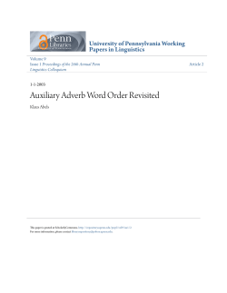 Auxiliary Adverb Word Order Revisited