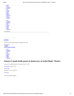 Samara Canada holds panel on democracy at Isabel Bader Theatre