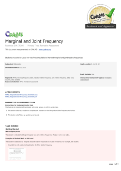 Marginal and Joint Frequency