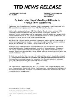Dr. Martin Luther King Jr`s Teachings Still Inspire Us to Pursue a