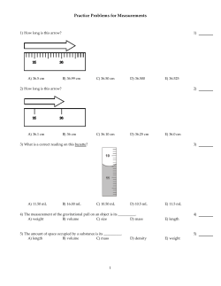 Practice Problems for Measurements
