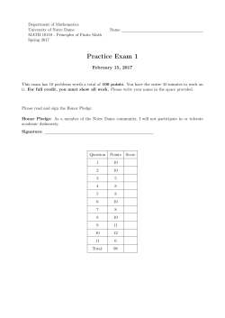 Practice Exam 1 - University of Notre Dame