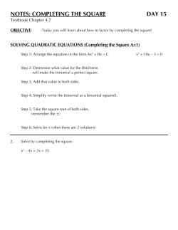 15 Completing the Square