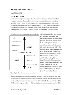 acid-base titration - Westminster College