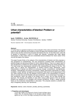 Urban characteristics of Istanbul: Problem or potential?