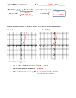 Algebra III: 5.4 Exponential Functions