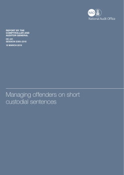 Managing offenders on short custodial sentences