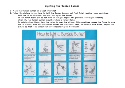 Lighting the Bunsen burner