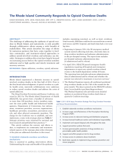 The Rhode Island Community Responds to Opioid Overdose Deaths