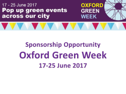 headline sponsor for Oxford Green Week