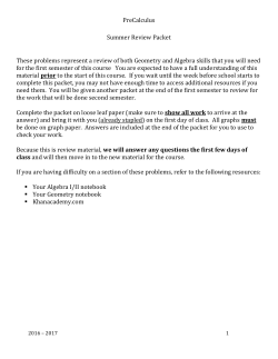 Pre-Calculus and Honors Pre