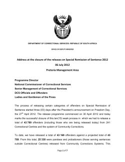 Address at the closure of the releases on Special Remission of