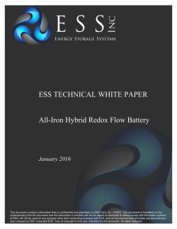 ESS TECHNICAL WHITE PAPER All-Iron Hybrid Redox Flow Battery